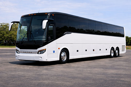 56-passenger charter bus available for charter in Fargo, ND